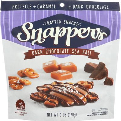 Edward Marc Snappers Sweet Caramel & Pretzels Cluster - Crunchy Pretzel Snack With Dark Chocolate & Sea Salt For Adults And Kids - 6 oz (Pack of 5)