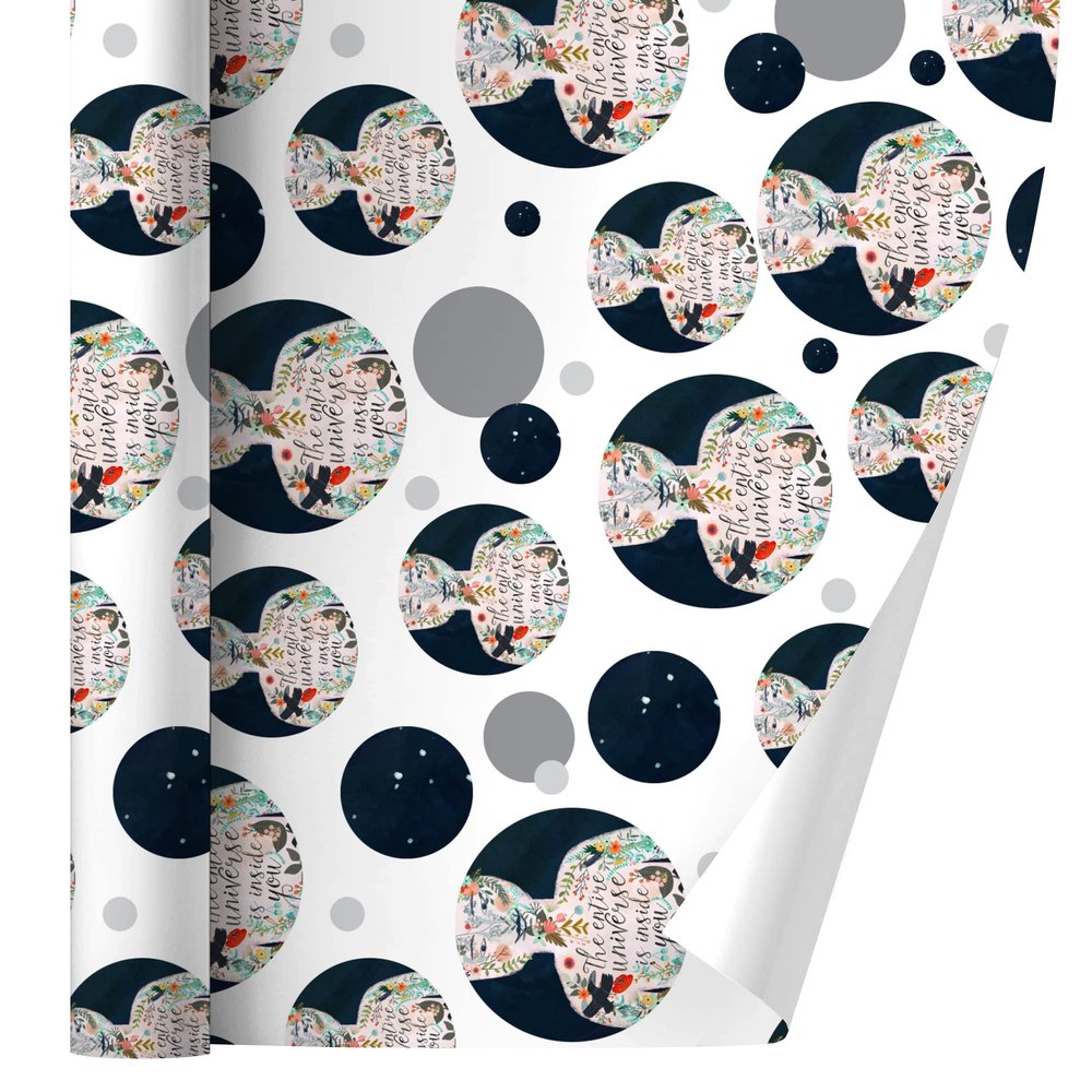 GRAPHICS & MORE The Entire Universe is Inside You Spiritual Gift Wrap Wrapping Paper Roll
