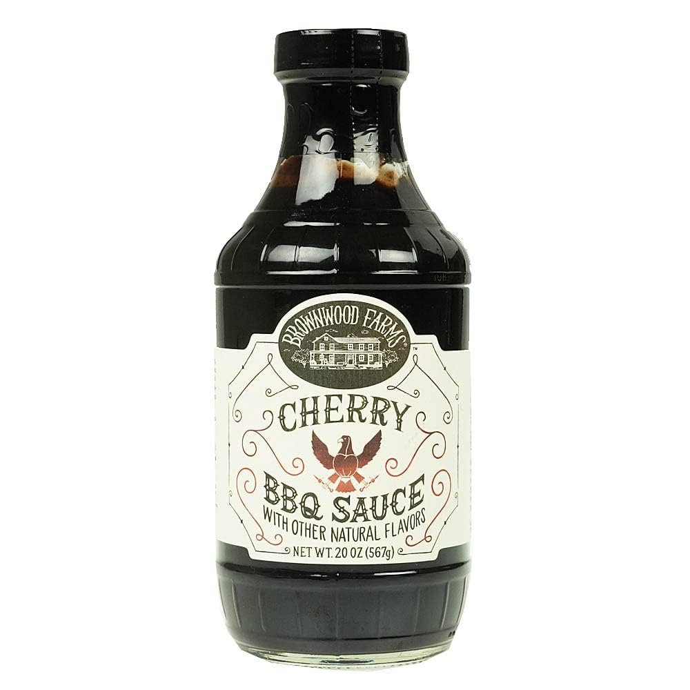 Brownwood Farms BBQ Sauce, Made in Small Batches, Sweet and Tangy, Great on Fries, Meatloaf, Burgers, Glaze, Real Ingredients 20oz (1 Count, Cherry)