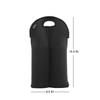 FUN LAVIE 2 Bottles Wine Bag Wine Totes Neoprene Wine Sleeve Tote for Wine,Water, Champagne, Beer Bottles 14.5 x 9.5 Inches,Black view 2