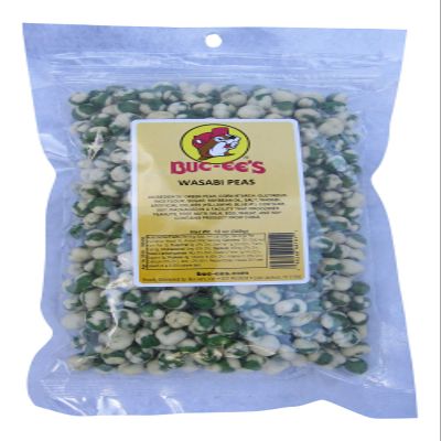 Buc-ee's Wasabi Coated Green Peas, Crunchy & Spicy in Resealable Bag, 12 Ounces