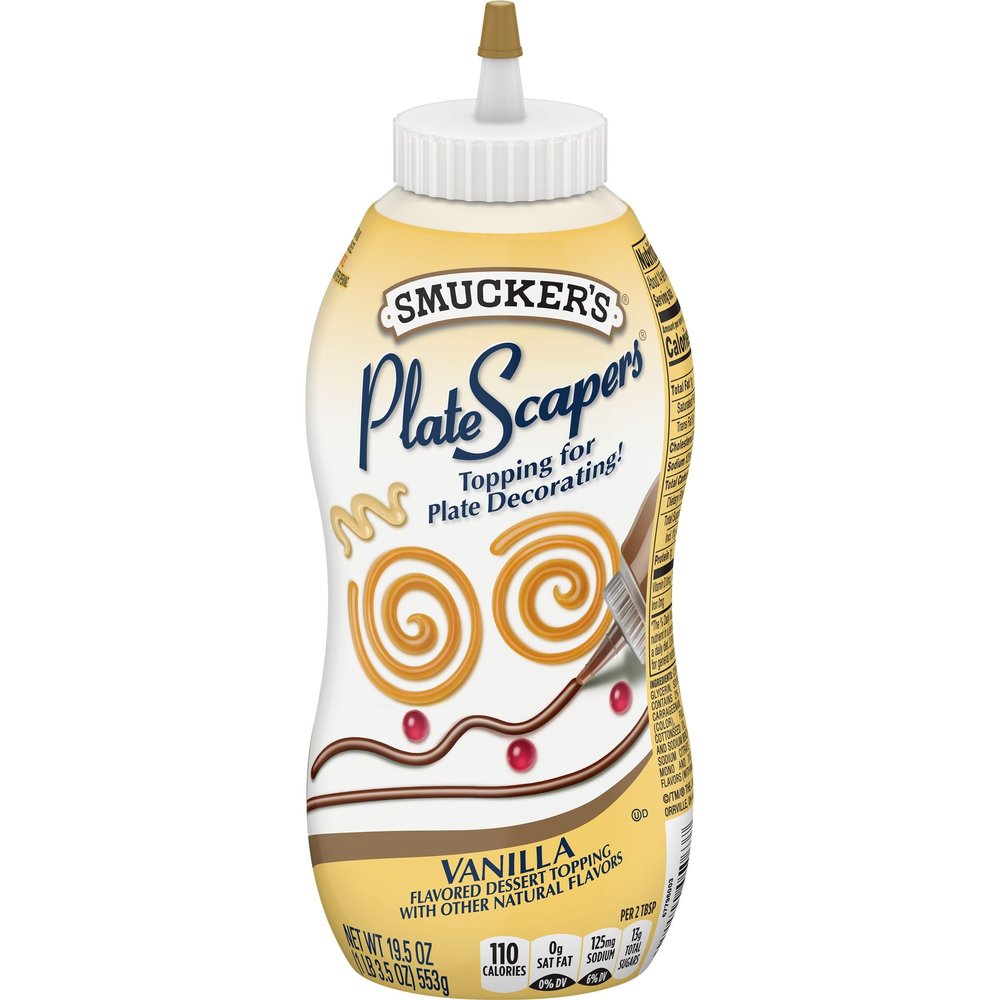 Smucker's 12 Pack Plate Scapers Dessert Topping, Vanilla, 19.5 Ounce (Pack of 12)