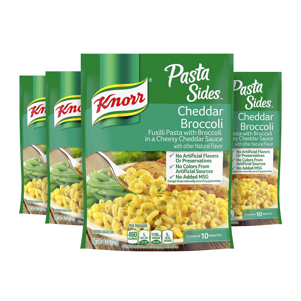 Knorr Pasta Side Dish, Cheddar Broccoli, 4.3 Ounce (pack of 4)