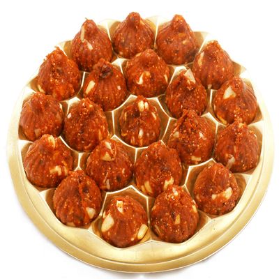 Ghasitaram Gifts Indian Sweets - Ganesh Chturthi Gifts - Pack of 21 Kaju Figs/Anjeer Modaks