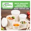 [100 Count] 12 oz Disposable White Paper Soup Containers with Lids Combo - Half Pint Ice Cream Containers, Frozen Yogurt Cups, Restaurant, Microwavable, Take Out, to Go Deli Containers, Recyclable view 4