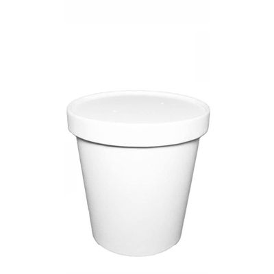 [500 Count] 16 oz Disposable White Paper Soup Containers with Lids Combo - Pint Ice Cream Containers, Frozen Yogurt Cups, Restaurant, Microwavable, Take Out, to Go Deli Containers, Recyclable