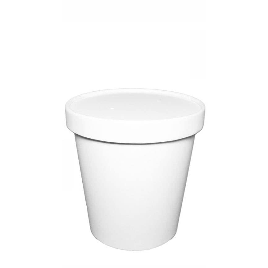 [500 Count] 16 oz Disposable White Paper Soup Containers with Lids Combo - Pint Ice Cream Containers, Frozen Yogurt Cups, Restaurant, Microwavable, Take Out, to Go Deli Containers, Recyclable