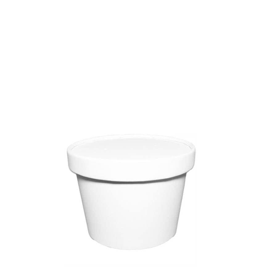[150 Count] 12 oz Disposable White Paper Soup Containers with Lids Combo - for Half Pint Ice Cream, Frozen Yogurt Cups, Restaurant, Microwavable, Take Out, to Go Deli Containers, Recyclable