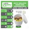 [150 Count] 12 oz Disposable White Paper Soup Containers with Lids Combo - for Half Pint Ice Cream, Frozen Yogurt Cups, Restaurant, Microwavable, Take Out, to Go Deli Containers, Recyclable view 2
