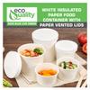 [150 Count] 12 oz Disposable White Paper Soup Containers with Lids Combo - for Half Pint Ice Cream, Frozen Yogurt Cups, Restaurant, Microwavable, Take Out, to Go Deli Containers, Recyclable view 4