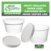 [100 Count] 8 oz Disposable White Paper Soup Containers with Lids Combo - Half Pint Ice Cream Containers, Frozen Yogurt Cups, Restaurant, Microwavable, Take Out, to Go Deli Containers, Recyclable view 4