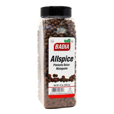 Badia Allspice Whole, 12 oz Warm & Fragrant Spice with Notes of Cinnamon, Nutmeg & Clove Perfect for Baking, Cooking & Pickling