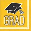 Creative Converting Club Pack Graduation School Spirit School Bus Yellow Color Printed Luncheon Size Paper Napkin, Box of 360 2ply Printed Napkins view 1