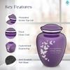 Geturns - Adult Custom Butterfly Cremation Urns for Human Ashes I Purple Large Funeral Urn for Female and Male I 200 lbs view 2