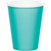 Creative Converting Club Pack Solid Color Teal Lagoon 9oz Paper Hot/Cold Cups, Box 240 Paper Cups view 1