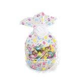 Club Pack Easter Holiday Easter Egg Design Printed on Clear Plastic Cellophane Bag, Box of 12 Basket Bags