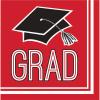 Creative Converting Club Pack Graduation School Spirit Red Color Printed Luncheon Size Paper Napkin, Box of 360 2ply Printed Napkins view 1