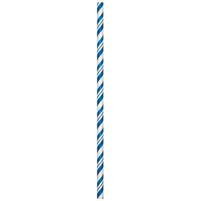 Creative Converting Club Pack Color Cobalt Blue Party Decoration Striped Paper Straws, Box 144 Paper Straws