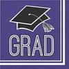 Creative Converting Club Pack Graduation School Spirit Purple Color Printed Luncheon Size Paper Napkin, Box of 360 2ply Printed Napkins view 1