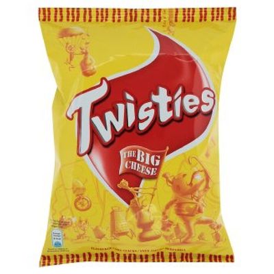 Twisties Corn Snacks 65g (Big Cheese, 12 Packs)