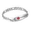 LinnaLove medical alert bracelets for men women Stainless steel Interchangeable medical bracelets, free engraving (Embossing-7.5 inches-warfarin) view 1
