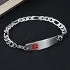 LinnaLove medical alert bracelets for men women Stainless steel Interchangeable medical bracelets, free engraving (Embossing-7.5 inches-warfarin) view 2