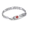 LinnaLove medical alert bracelets for men women Stainless steel Interchangeable medical bracelets, free engraving (Embossing-8.5 inches-blood thinner) view 1