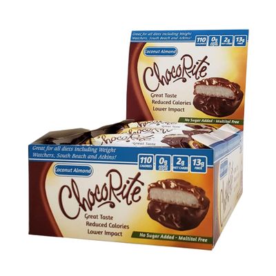 HealthSmart Chocorite Coconut Almond 16 Pack No Sugar Added Gluten Free Kosher