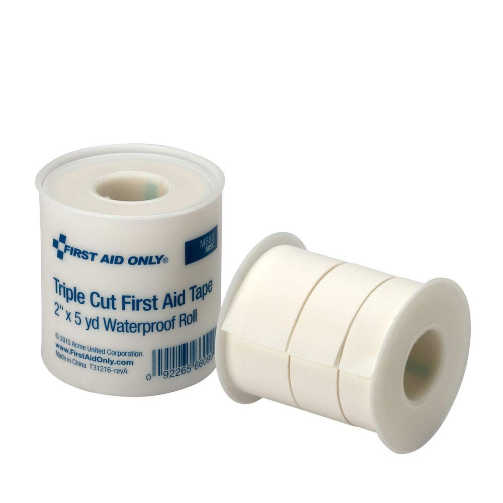 2" Triple Cut Waterproof First Aid Tape Box of 6 - Emergency Kit Trauma Kit First Aid Cabinet Refill