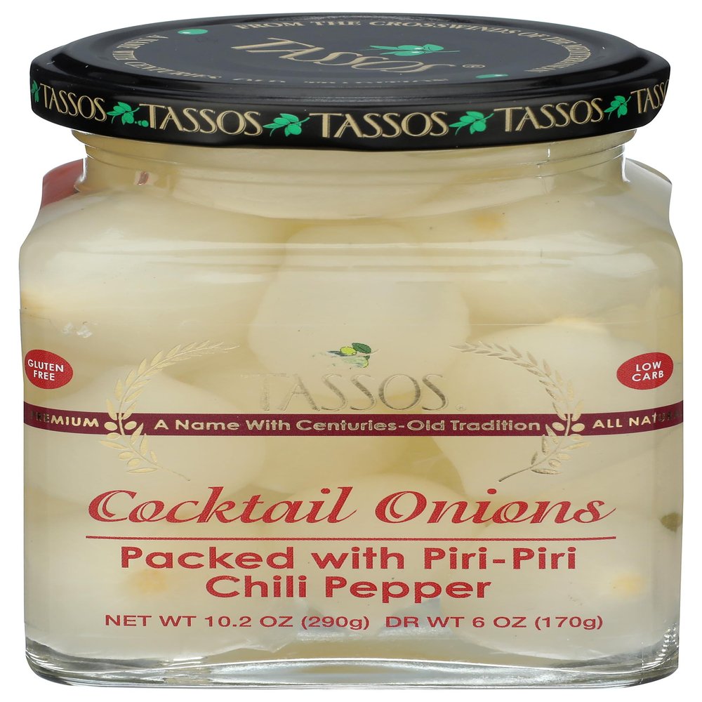 TASSOS Piri Piri Cocktail Onions, 10.2 OZ