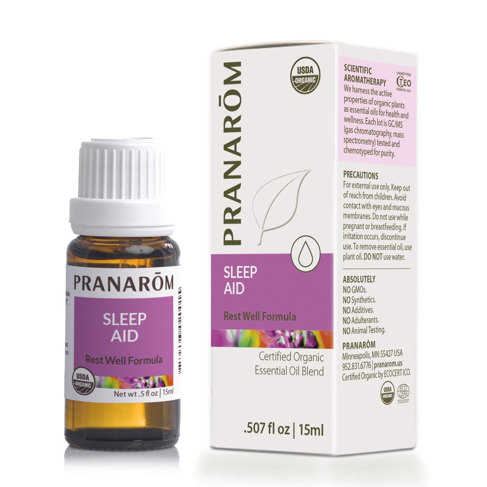 Pranarom - Sleep Aid Essential Oil Blend (15ml) - Lavender, Spikenard, Clary Sage, Vetiver, Roman Chamomile - 100% Pure Essential Oil for Diffusing & Relaxation|USDA and ECOCERT Certified Organic