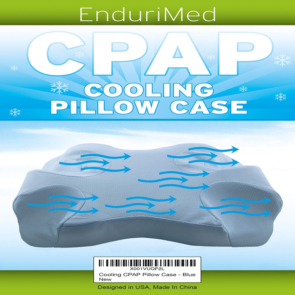 EnduriMed Pillow Case for Use CPAP Comfort Pillow - Cooling Fabric, Blue - Breathable and Cooling for Comfortable Sleep