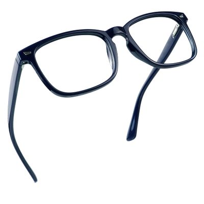 LifeArt Blue Light Blocking Glasses, Anti Eyestrain, Computer Reading Glasses, Gaming Glasses, TV Glasses for Women Men, Anti Glare (Navy, +3.50 Magnification)