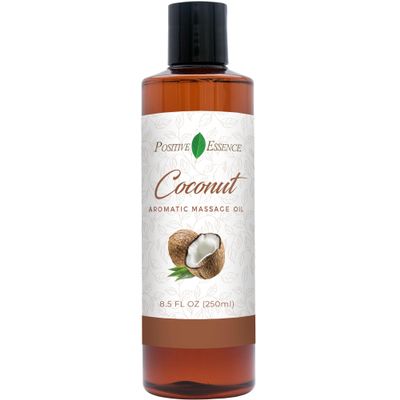 Relaxing Coconut Massage Oil, Made with Jojoba Oil, Sweet Almond Oil, Vitamin E and Extra Virgin Coconut Oil, Relaxing Gifts for Women or Natural Body & Mind Relaxation, Aromatic