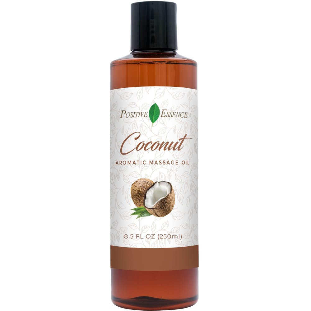 Relaxing Coconut Massage Oil, Made with Jojoba Oil, Sweet Almond Oil, Vitamin E and Extra Virgin Coconut Oil, Relaxing Gifts for Women or Natural Body & Mind Relaxation, Aromatic