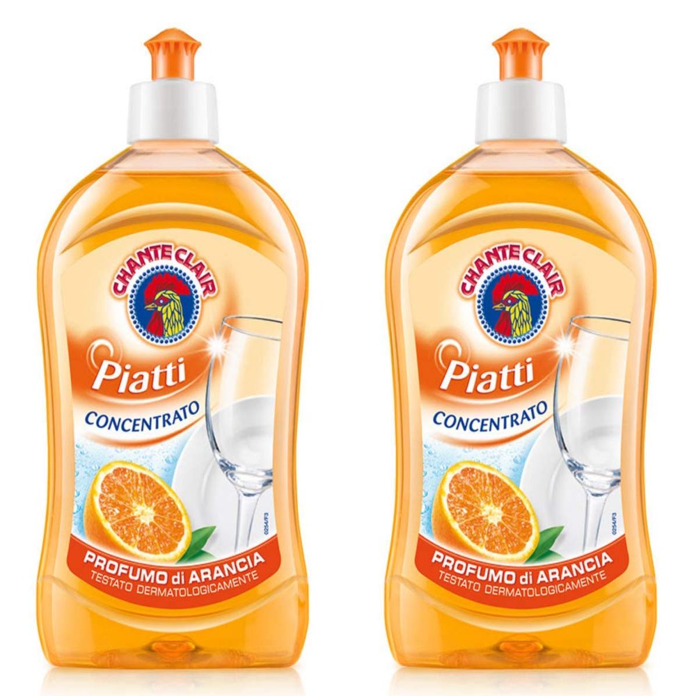 Chante Clair - Liquid Concentrate Dishes Detergent, Orange Scent 500ml / 16.91 fl.oz, pack of 2
