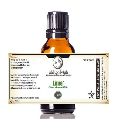 100% Pure Expressed Lime Essential Oil || Key Lime Citrus Aurantifolia - Mexico - 10ml w/Euro Dropper