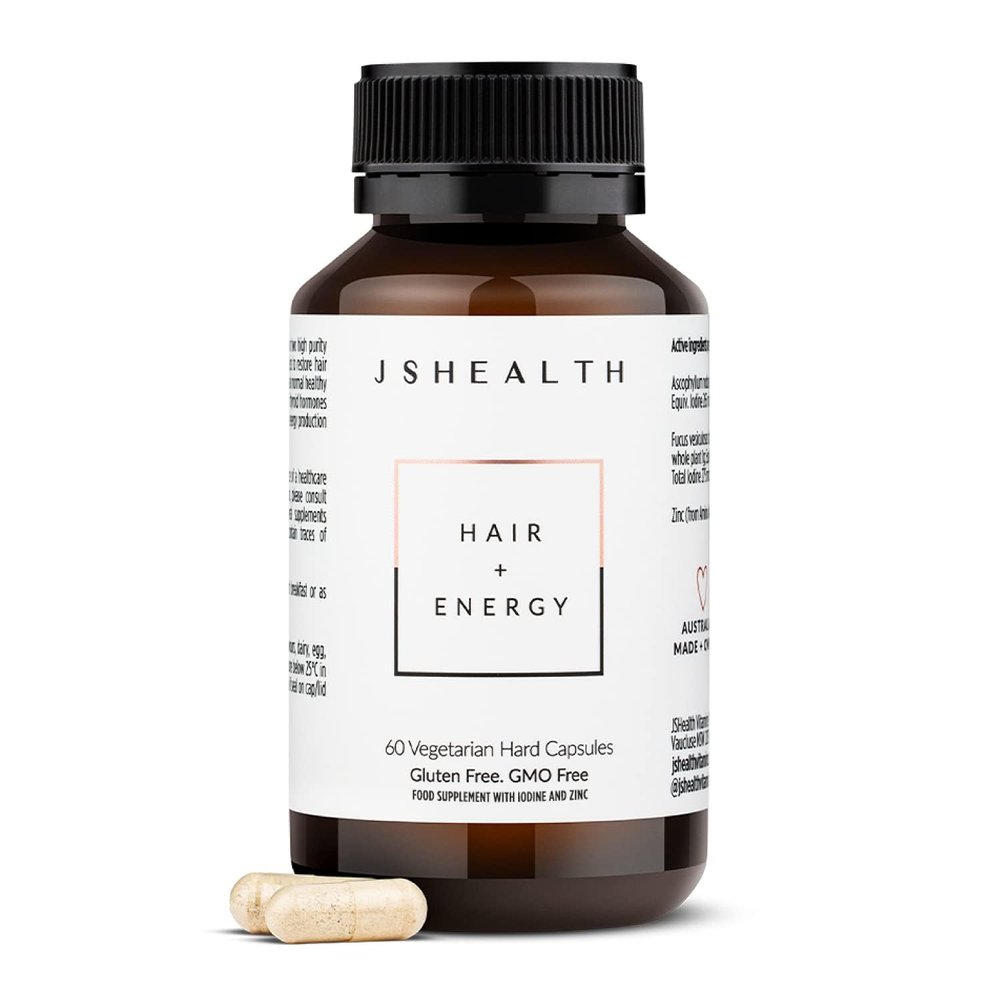 JSHealth Hair Formula - Vitamins for Hair Growth and Energy with Zinc and Iodine - Hair Loss Supplement for Men and Women (60 Capsules)