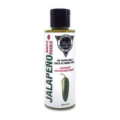 Sinai Gourmet JALAPENO MAPLE FRESH tasting VINEGAR-FREE CLEAN label hot sauce with REAL Canadian MAPLE SYRUP