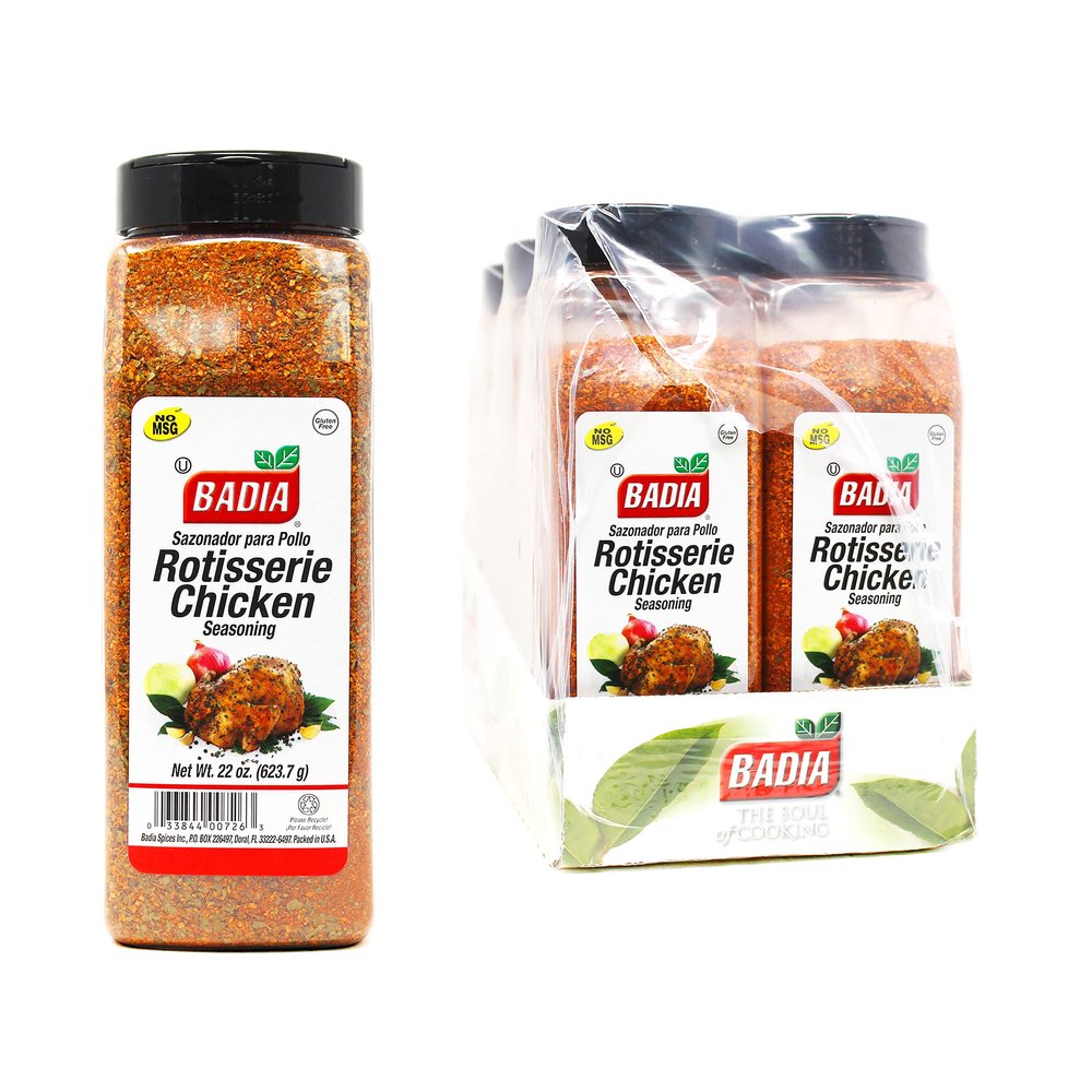 Badia Rotisserie Chicken Seasoning, 22 oz (Pack of 6)  Classic Blend for Poultry, Perfect for Roasting, Grilling & Air Frying
