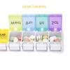 2 Pack Weekly Pill Organizer Vitamin Holder, DOSMAMZ 7 Day Travel Pill Box with Large Compartments, Push Button Design Medication Dispenser Case (Rainbow) view 3