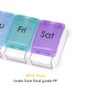 2 Pack Weekly Pill Organizer Vitamin Holder, DOSMAMZ 7 Day Travel Pill Box with Large Compartments, Push Button Design Medication Dispenser Case (Rainbow) view 4