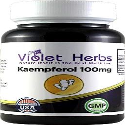 Kaempferol 100mg 60 Count Bottle,Capsule,Kaempferia Galangal, Rice Flour, Magnesium Sterate, Gelatin Capsule