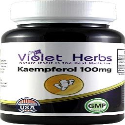 Kaempferol 100mg 60 Count Bottle,Capsule,Kaempferia Galangal, Rice Flour, Magnesium Sterate, Gelatin Capsule
