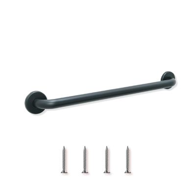 16 Shower Handle Smooth Grip | 304 Stainless Steel Grab Bars for Bathtubs and Showers | Matte Black ADA Standard Hand Rails for Seniors, Children, Injured People | Supports Upto 400lbs