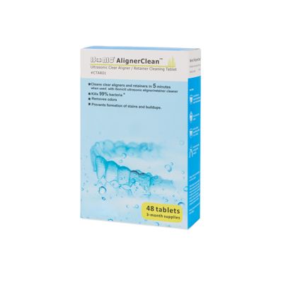 iSonic AlignClear Ultrasonic Cleaning Tablets for Clear Retainers, Night Guards & CPAP Masks  48 or 192 Count