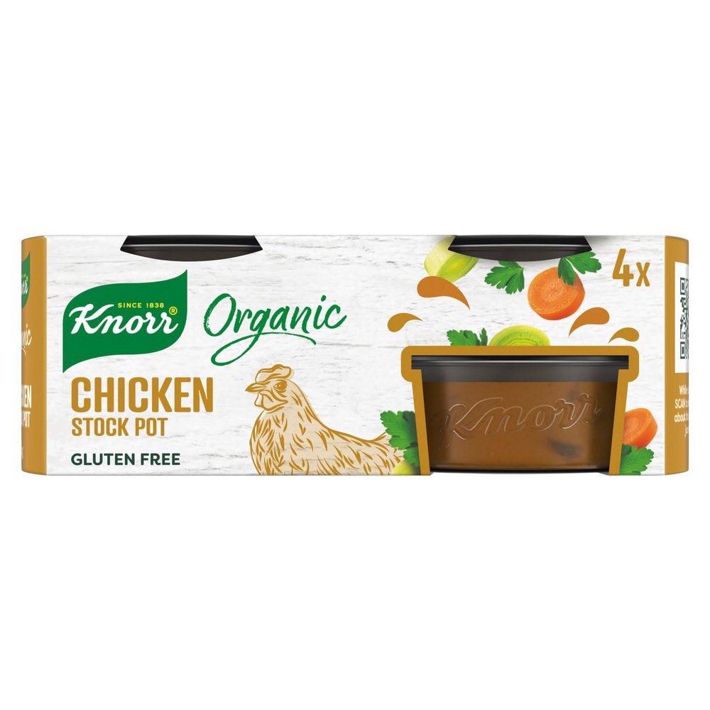 Knorr Organic Chicken Stock Pot 4x26g (0.91oz)