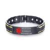 XUANPAI Medical Alert Bracelets for Men & Women with Free Engraving Adjustable Stainless Steel Emergency Medical ID Bracelets Wristband (Black-Red, 07.breast cancer no needle or bp on right arm) view 1