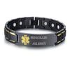 XUANPAI Medical Alert Bracelets for Men & Women with Free Engraving Adjustable Stainless Steel Emergency Medical ID Bracelets Wristband (Black-Yellow, 13.penicillin allergy) view 1