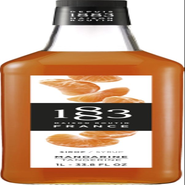 1883 Tangerine for Drinks, Made in France, 1 Liter Glass Bottle